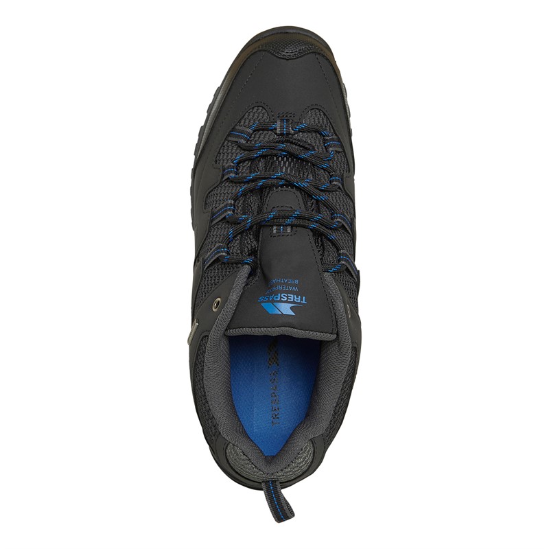 Trespass Mens Finley Low Cut Waterproof Walking Shoes Black/Blue