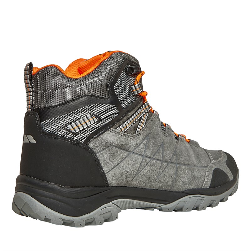 Trespass Mens Caelan Mid Cut Waterproof Hiking Boots Grey