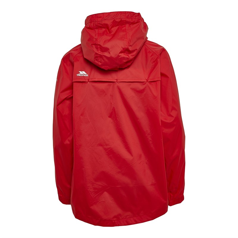 Trespass Boys Qikpac Waterproof Jacket Red