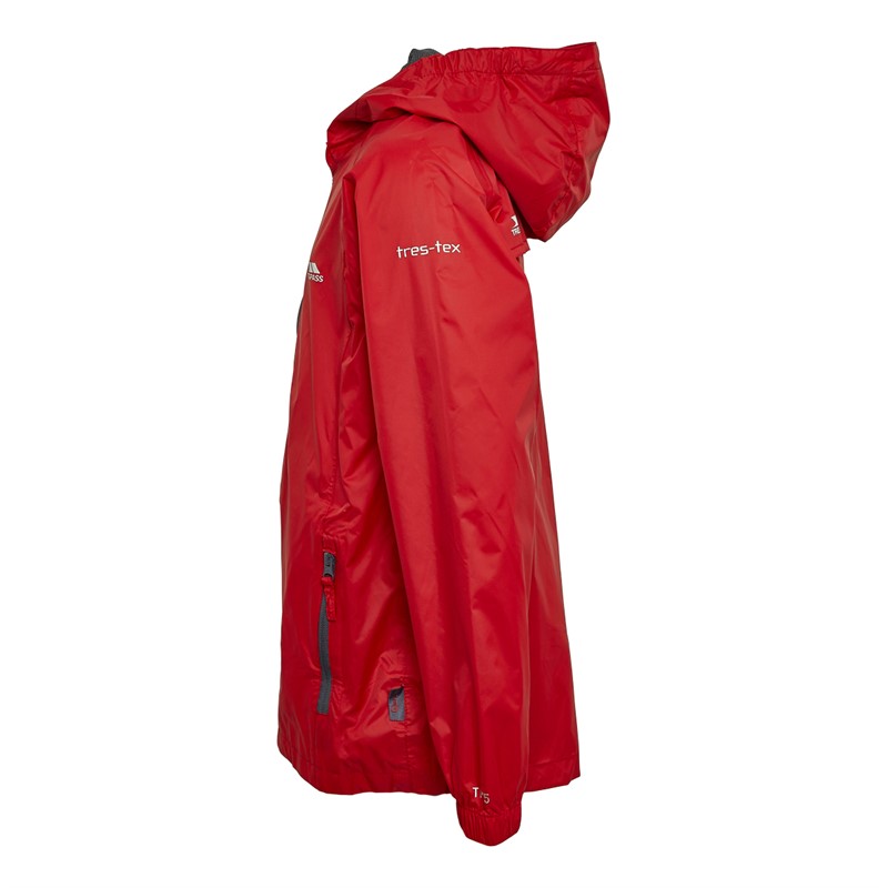 Trespass Boys Qikpac Waterproof Jacket Red