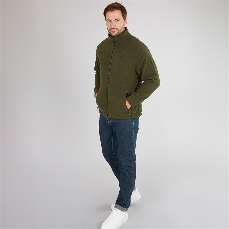 Trespass Herren Bernal Fleece Jacke mit durchgehendem Reissverschluss Dunkles Grün