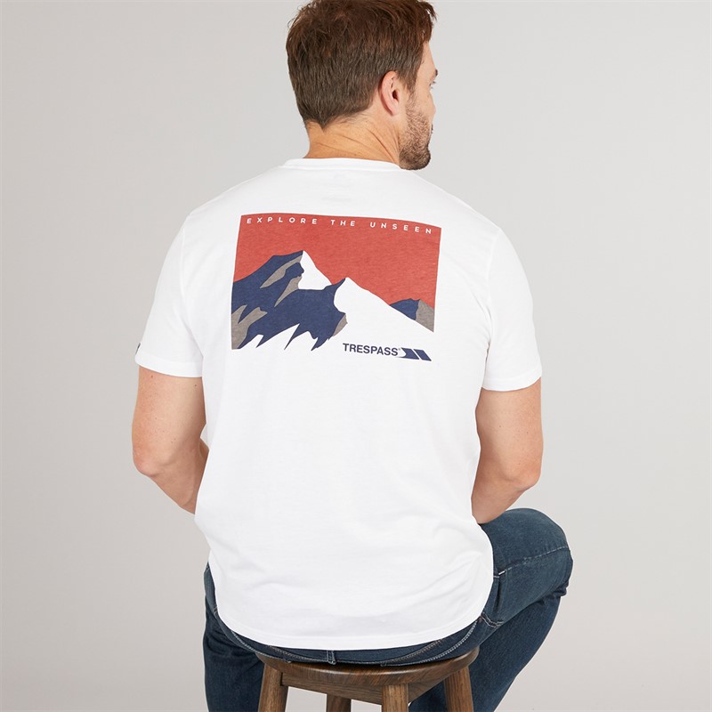 Trespass Mens Svensson Back Logo T-Shirt White