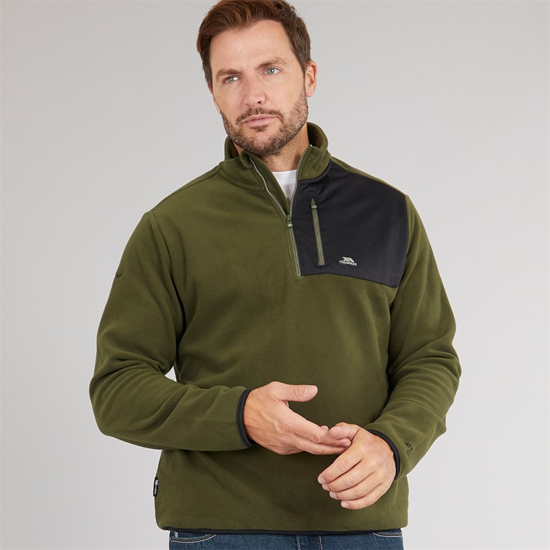 Trespass Mens Mcgeechan 1/2 Zip Micro Fleece Dark Vine - Size XXL