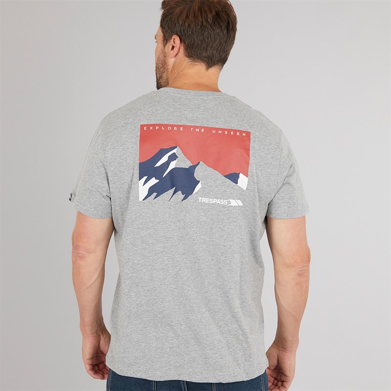 Trespass Mens Svensson Back Logo T-Shirt Grey