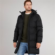 Trespass Mens Belvoir Long Padded Hooded Waterproof Jacket Black