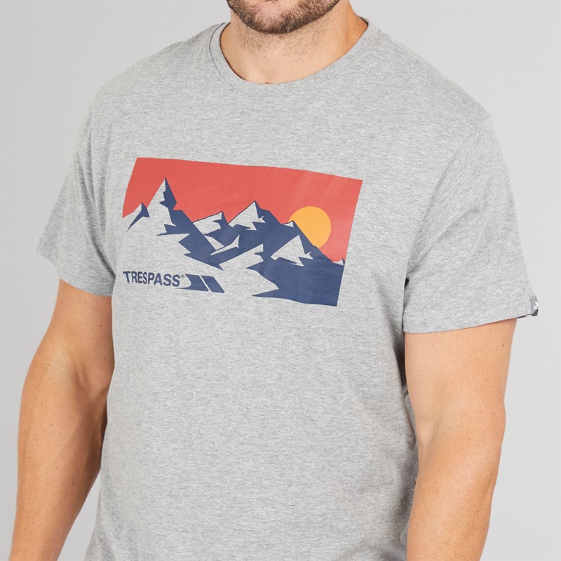 Trespass Mens Olsson Front Logo T-Shirt Grey