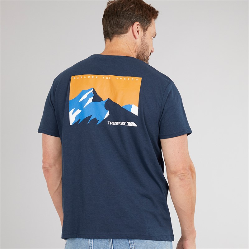 Trespass Mens Svensson Back Logo T-Shirt Navy
