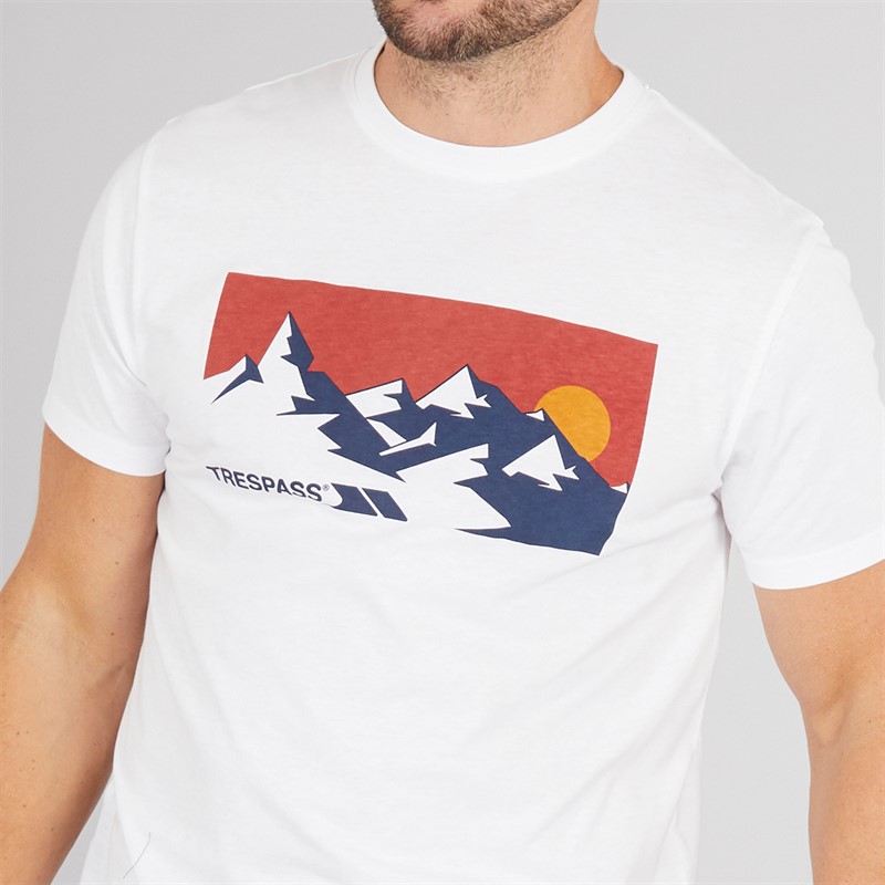 Trespass Mens Olsson Front Logo T-Shirt White