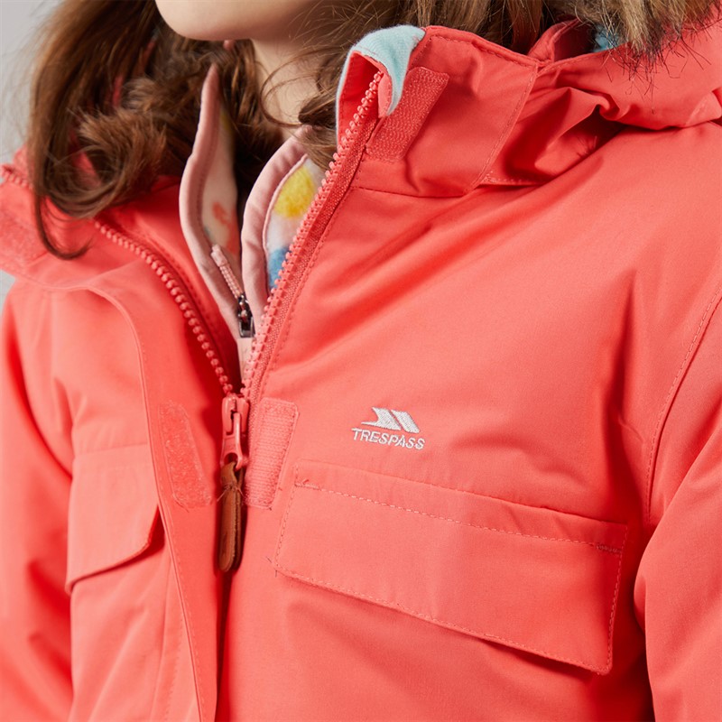 Trespass Mädchen Larission Isolierte Wasserdichte Parka Soft Orange