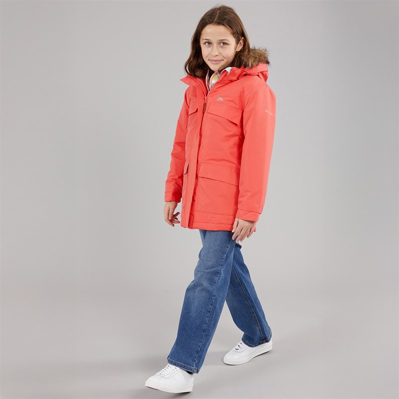 Trespass Mädchen Larission Isolierte Wasserdichte Parka Soft Orange