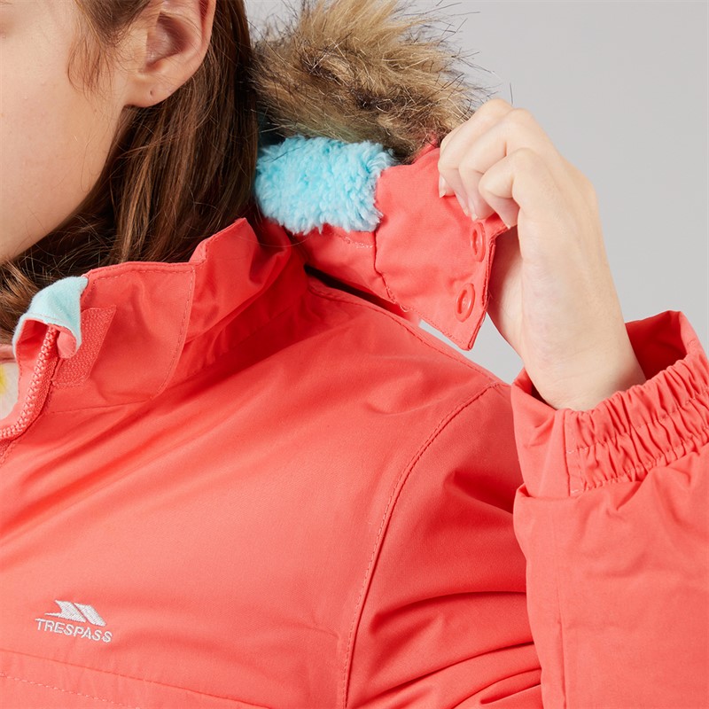 Trespass Mädchen Larission Isolierte Wasserdichte Parka Soft Orange