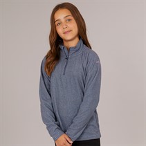 Trespass Junior Girls Meadows Half Zip Fleece Navy/Pink Logo