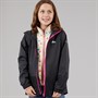 Trespass Girls Qikpac Waterproof Jacket Black/Pink