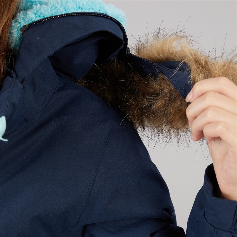 Trespass Junior Mädchen Larission Isolierte Wasserdichte Parka Marineblau