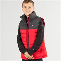 Trespass Boys Wilde Padded Gilet Red/Dark Grey