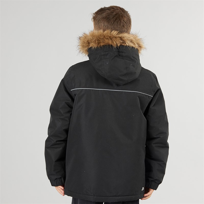 Trespass Junior Junge Upsider Isolierte Wasserdichte Parka Schwarz