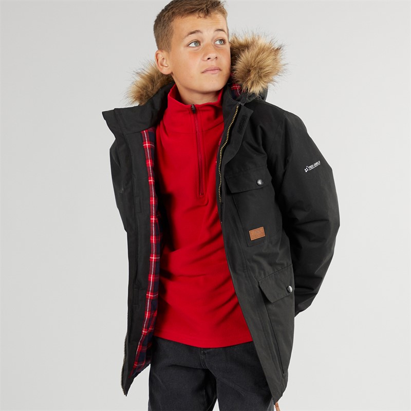 Trespass Junior Junge Upsider Isolierte Wasserdichte Parka Schwarz
