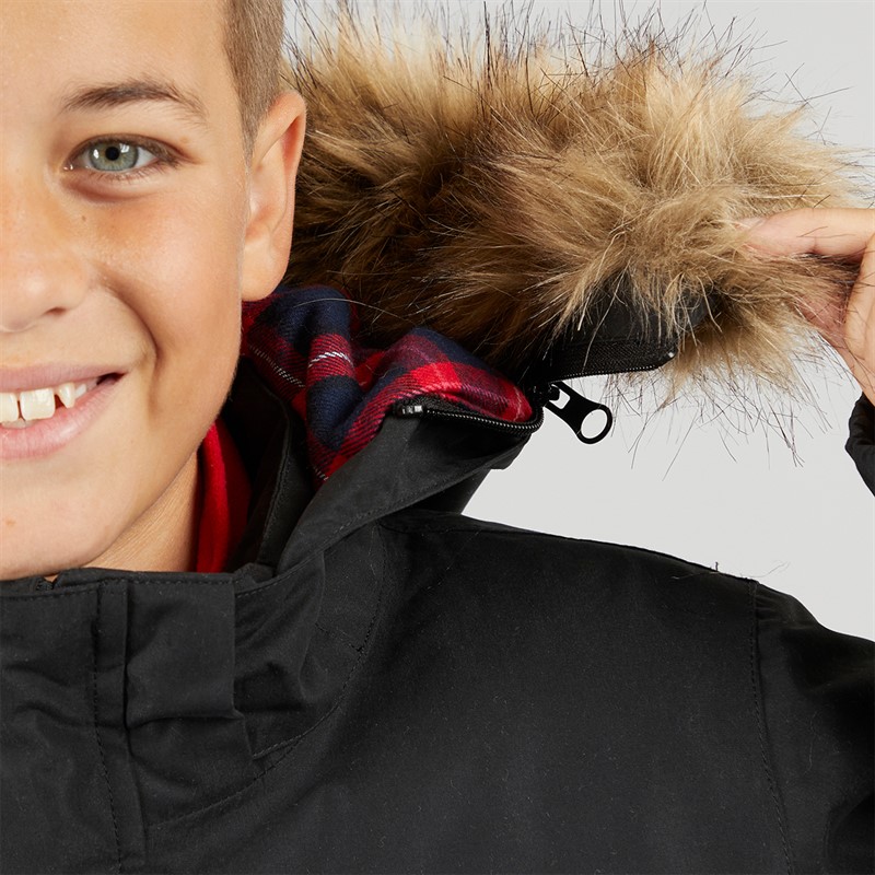 Trespass Junior Junge Upsider Isolierte Wasserdichte Parka Schwarz