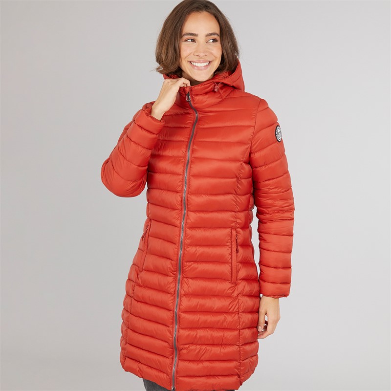 Trespass Damen Dorothea Gefütterter Kapuzen Langmantel Burnt Orange