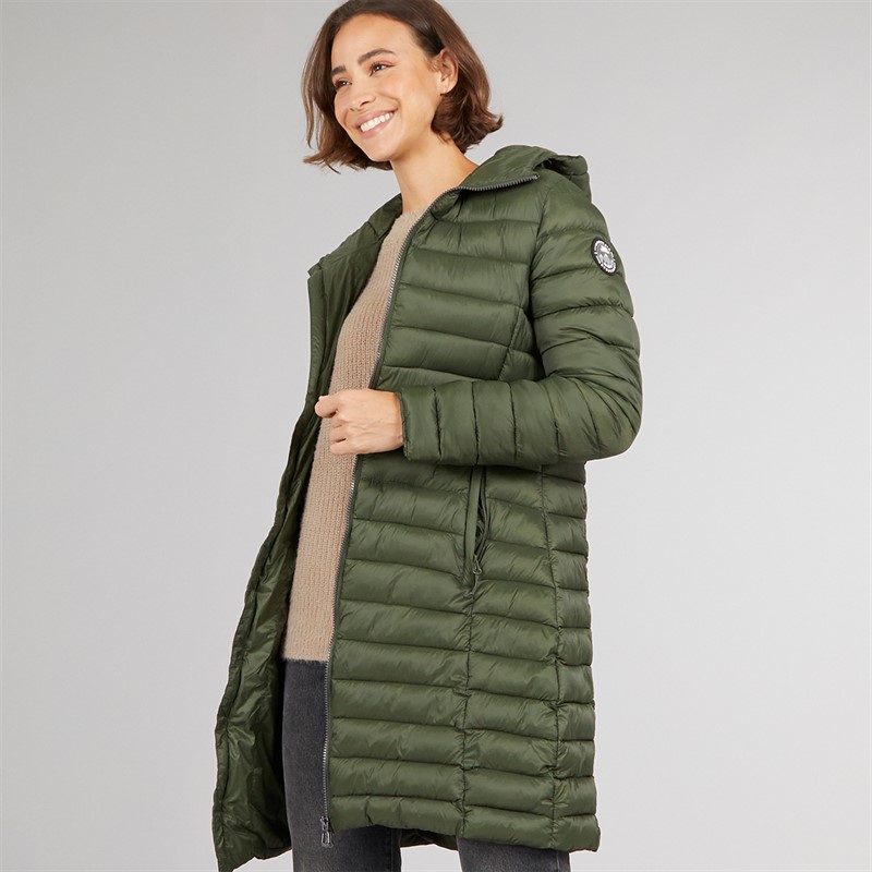 Trespass Womens Briarlea Padded Hooded Long Jacket Dark Vine - Size XL