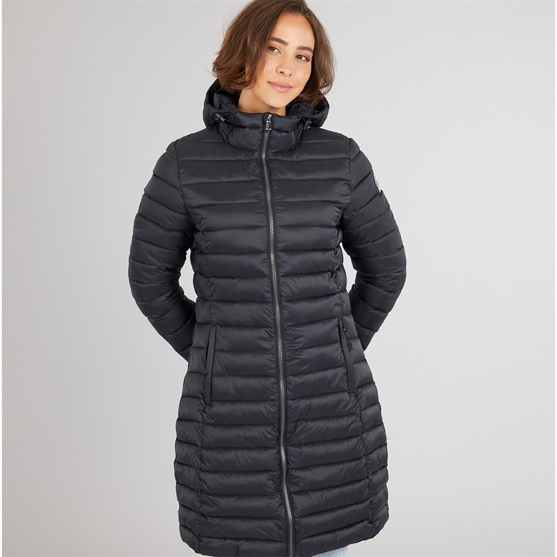 Trespass Damen Dorothea Gefütterter Kapuzen Langmantel Schwarz