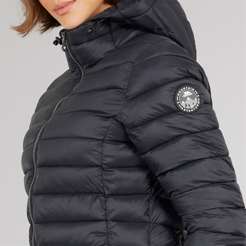 Trespass Damen Dorothea Gefütterter Kapuzen Langmantel Schwarz