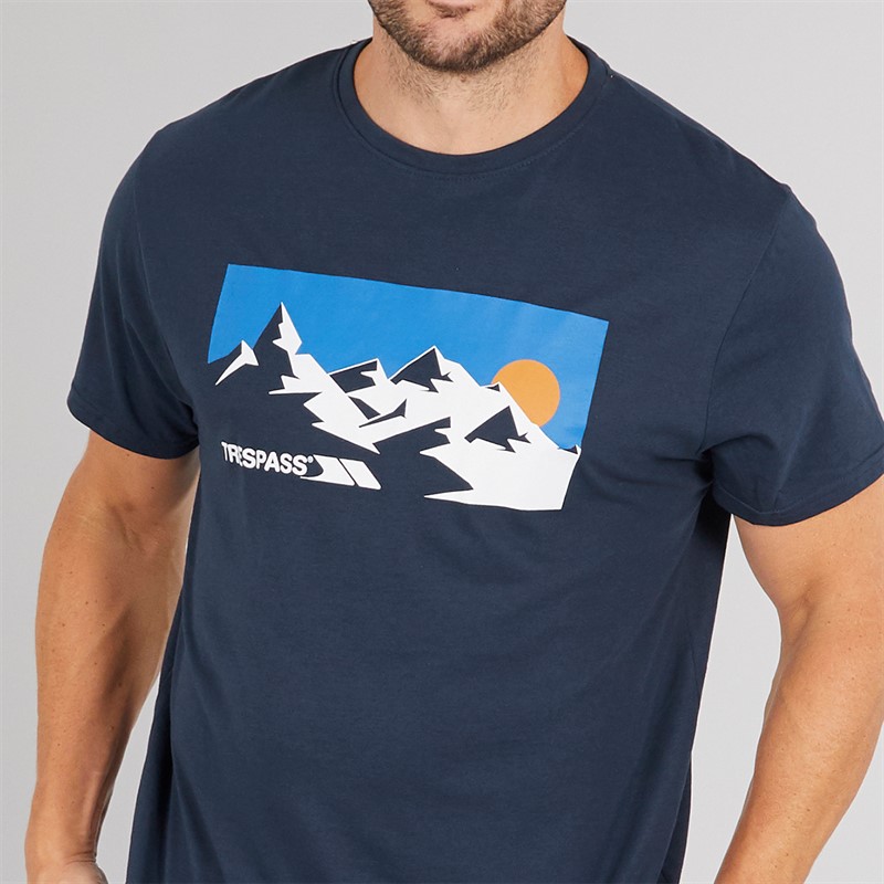 Trespass Mens Olsson Front Logo T-Shirt Navy