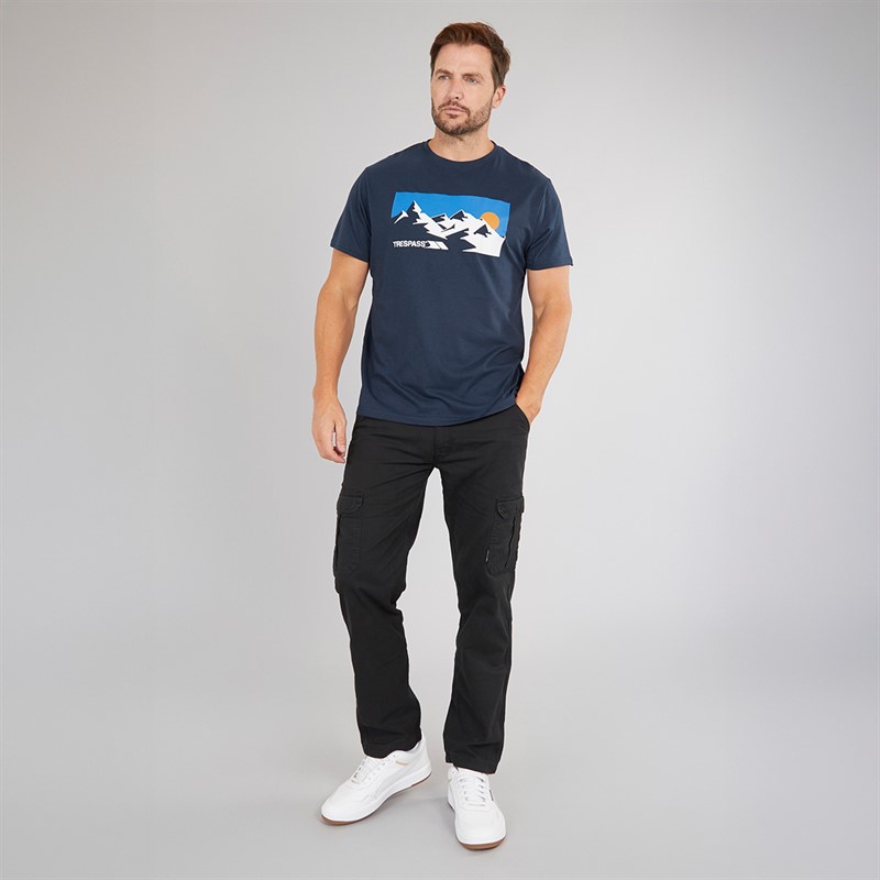 Trespass Mens Olsson Front Logo T-Shirt Navy