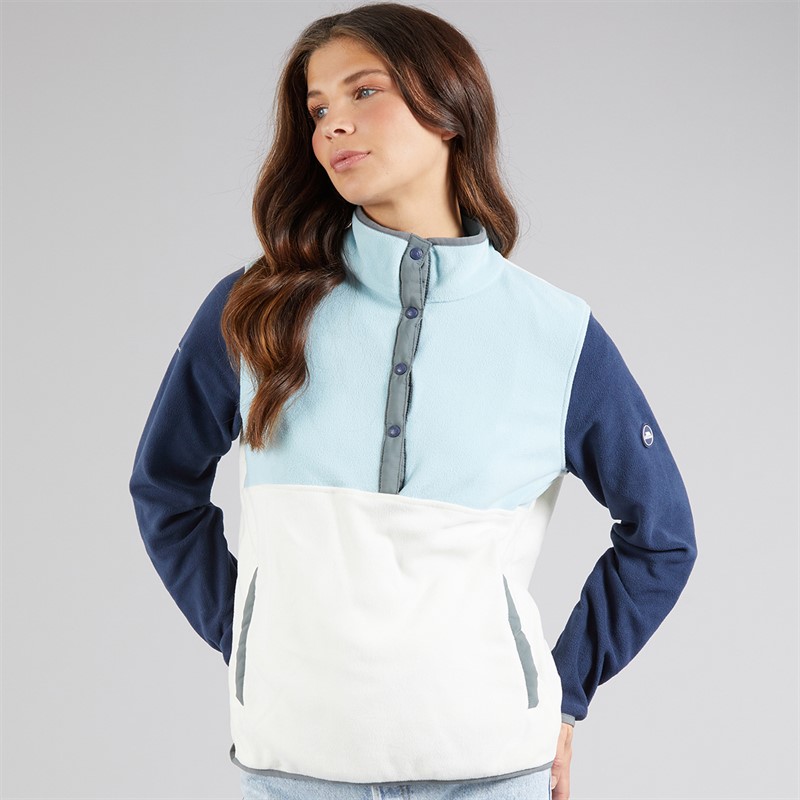 Trespass Womens Garzoni Half Button Fleece Seafoam