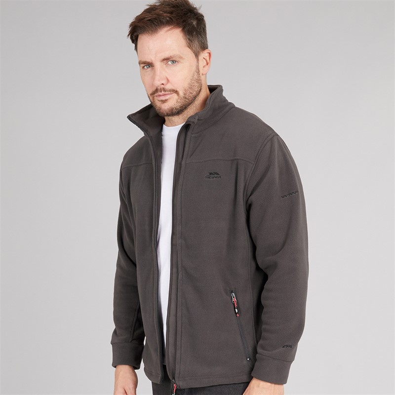 Trespass Mens Bernal Full Zip Fleece Jacket Carbon - Size M
