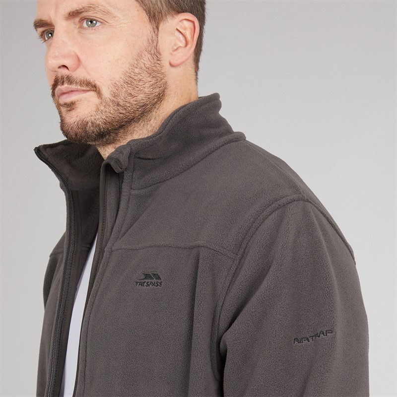 Trespass Mens Bernal Full Zip Fleece Jacket Carbon