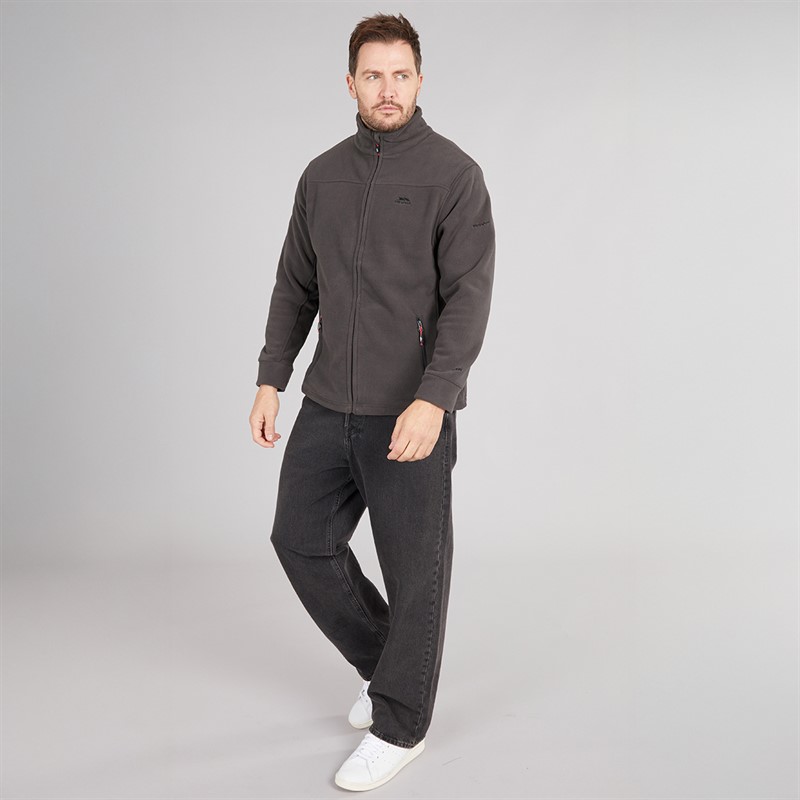 Trespass Mens Bernal Full Zip Fleece Jacket Carbon