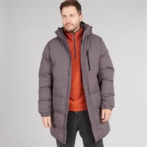 Trespass Mens Clipster Long Padded Hooded Waterproof Jacket Mid Grey