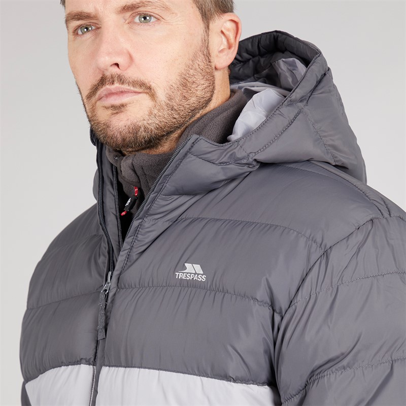 Trespass Mens Oskar Padded Hooded Jacket Carbon