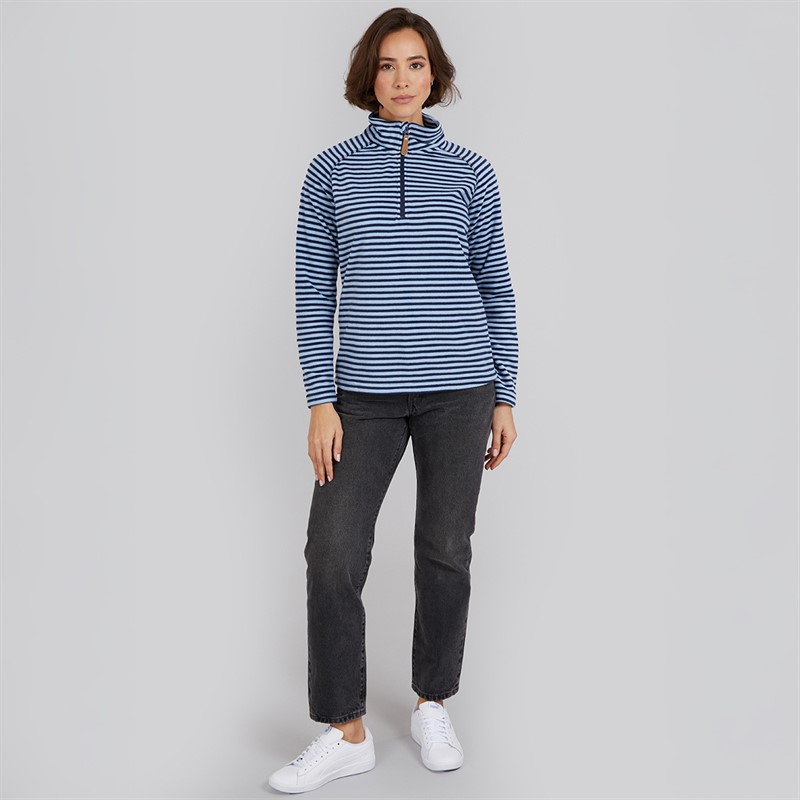 Trespass Womens Silvana Striped 1/2 Zip Fleece Cool Blue