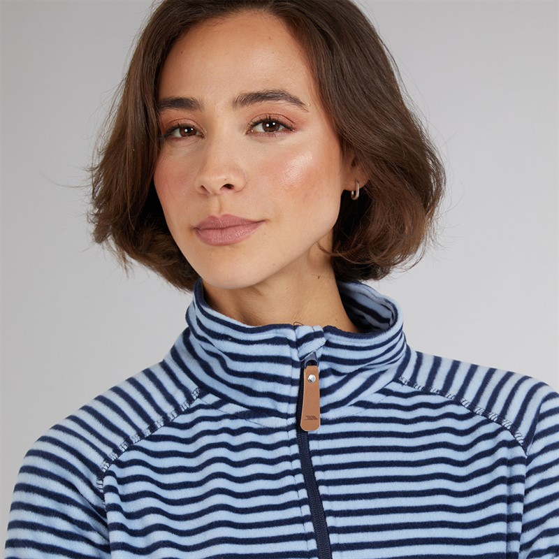 Trespass Womens Silvana Striped 1/2 Zip Fleece Cool Blue