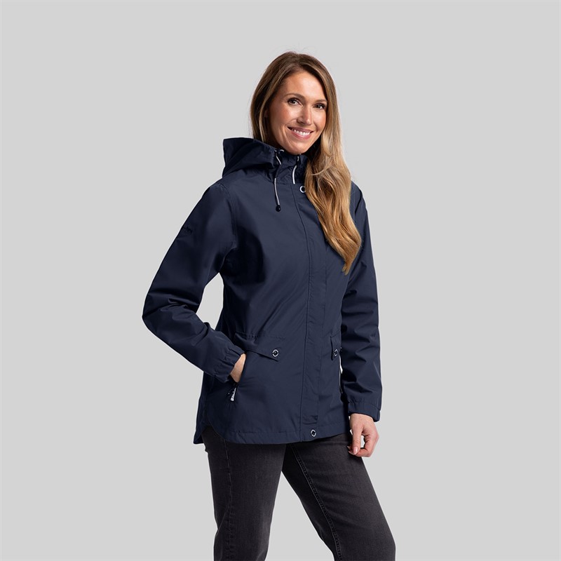 Trespass Womens Flourish Waterproof Hooded Jacket Navy
