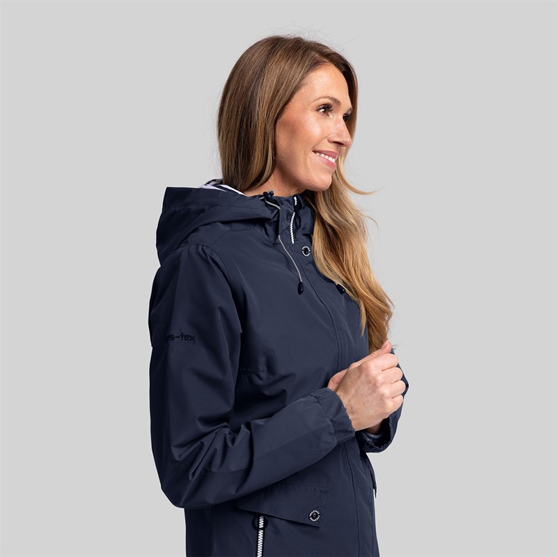 Trespass Womens Flourish Waterproof Hooded Jacket Navy