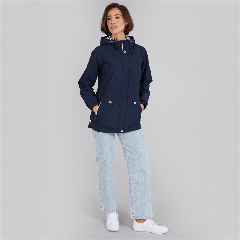 Trespass Womens Flourish Waterproof Hooded Jacket Navy