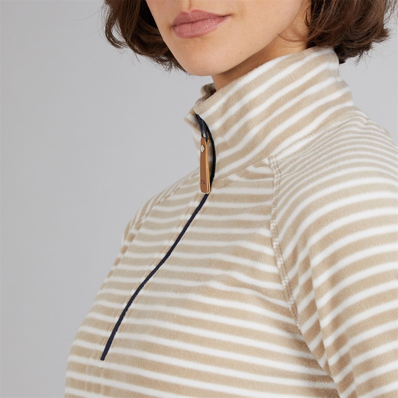 Trespass Womens Silvana Striped 1/2 Zip Fleece Softstone