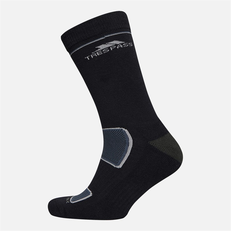 Trespass Mens Rizzle Eco Lightweight Walking Socks Black