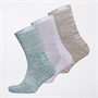 Trespass Womens Helvellyn Three Pack Socks Gelsomino Melange/Spruce Green Melange/Oatmeal Melange
