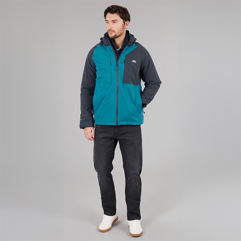 Trespass Mens Fala Waterproof Shell Jacket Bondi Blue