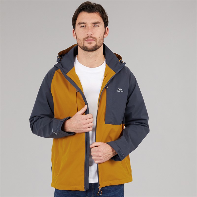 Trespass Mens Fala Waterproof Shell Jacket Ginger