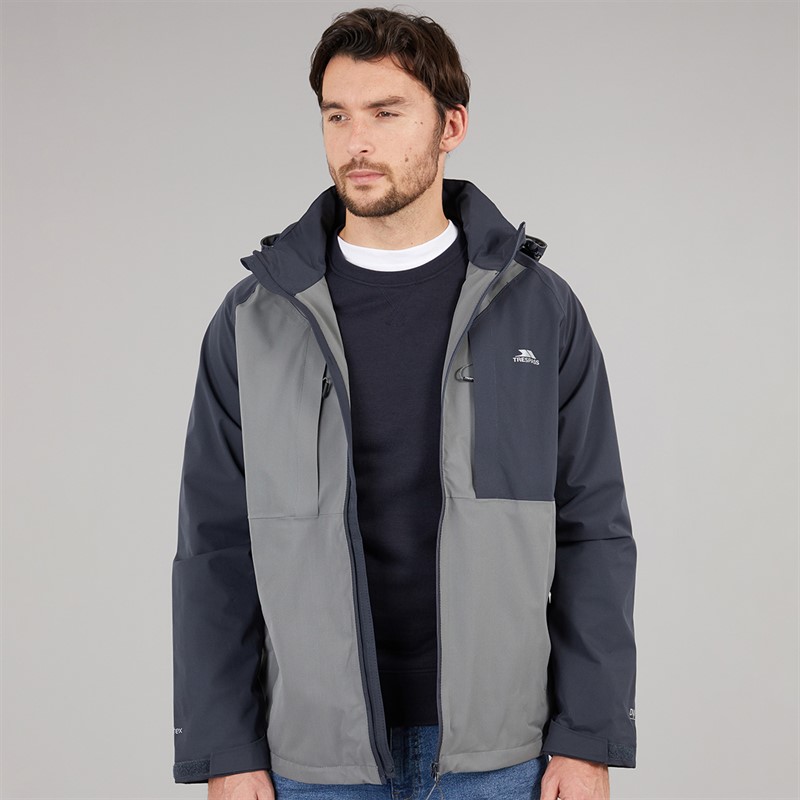 Trespass Mens Fala Waterproof Shell Jacket Storm Grey
