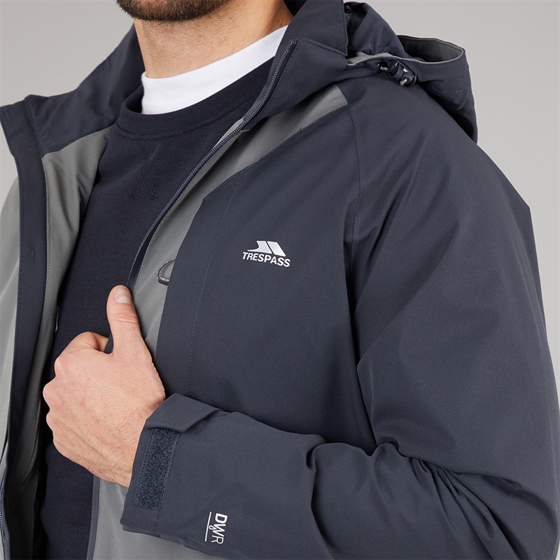 Trespass Mens Fala Waterproof Shell Jacket Storm Grey