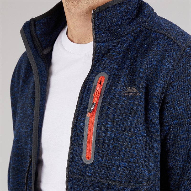 Trespass Mens Bingham Fleece Jacket Navy Marl