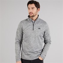 Trespass Mens Frimley Anti-Pilling 1/4 Zip Fleece Grey Marl