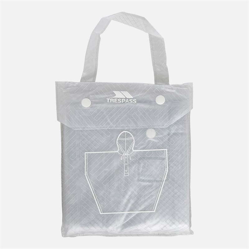 Trespass Festival Packaway Waterproof Poncho Clear Arrow Print