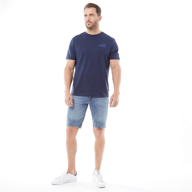 T-shirt Homme Saltrock, Bleu, Taille XL, Coton, Imprimé Graphique